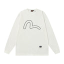 Evisu Seagull Outline Long Sleeve Tee White