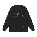 Evisu Seagull Outline Long Sleeve Tee Black