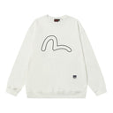 Evisu Outline Seagull Logo Crewneck - White