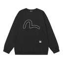 Evisu Outline Seagull Logo Crewneck - Black