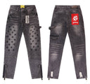 Godspeed Studded Cargo Jeans — Black, Light Wash & Grey