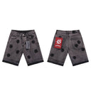 Godspeed Rose Embroidered Denim Shorts - Washed Grey, Blue, Black, product photo 3