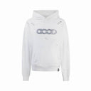 GOOD Brand gem stone funnel-neck hoodie in white