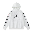 Sweat à capuche Jordan Jumpman et logo texte – Blanc et noir