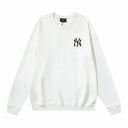 MLB Slanted NY Outline Logo Crewneck — Black, White & Navy