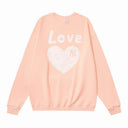 Sudadera con cuello redondo MLB Love Heart — Negro, blanco y rosa