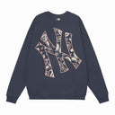 MLB Slanted NY Paisley Logo Crewneck — Black, White & Navy