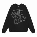 Sudadera con cuello redondo y logotipo de contorno de MLB NY — Blanco y negro
