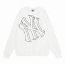 Sudadera con cuello redondo y logotipo de contorno de MLB NY — Blanco y negro