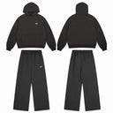 Sixpm minimal logo hoodie and sweatpants set in charcoal