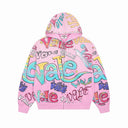 Valley All-Over Graffiti Zip Hoodie - Pink, Blue & Green, product photo 3