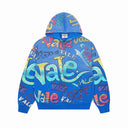 Valley All-Over Graffiti Zip Hoodie - Pink, Blue & Green, front view
