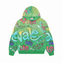 Valley All-Over Graffiti Zip Hoodie - Pink, Blue & Green, product photo 2