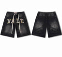 Valley Chenille Letter Denim Shorts