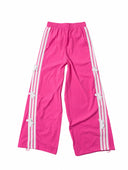 Adidas Bow-Stripe Wide Pants — Black & Pink
