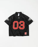 adidas "03" Mesh Football Jersey in Blue / Black, product photo 2