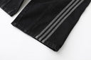 Vaqueros anchos de pierna recta con 3 bandas de Adidas — Negro y azul