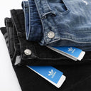 Adidas Wide-Leg 3 Stripe Baggy Jeans — Black & Blue