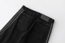 Adidas Wide-Leg 3 Stripe Baggy Jeans — Black & Blue