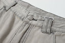 Ancellm Distressed Wide-Leg Jeans — Grey Wash