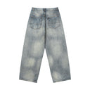 Ancellm Distressed Rust-Stained Jeans — Vintage Wash