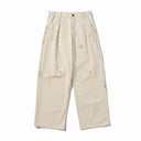 Ancellm Paint Splatter Workwear Pants Cream