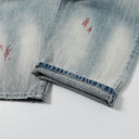 ANCELLM Paint Splatter Baggy Jeans — Light Wash