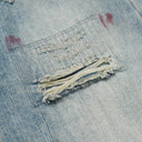 ANCELLM Paint Splatter Baggy Jeans — Light Wash