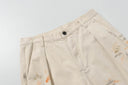 Ancellm Paint Splatter Workwear Pants — Cream