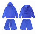 Saint Vanity Zip Hoodie & Shorts Set in Blue / Brown / Black, product photo 3