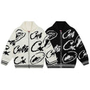 Corteiz Cx Graffiti Knit Cardigan Cream Black