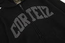 Corteiz Arch Logo Knit Zip Hoodie — Black