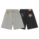 Corteiz Alcatraz Baggy Denim Shorts — Grey & Black, product photo 5
