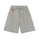Corteiz Alcatraz Baggy Denim Shorts — Grey & Black, product photo 4