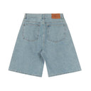 Corteiz Alcatraz Baggy Denim Shorts — Light Wash & Black, product photo 4
