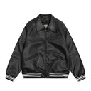 Corteiz Leather Bomber Jacket Black