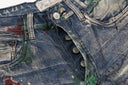 Multicolor Paint Splatter Ripped Jeans