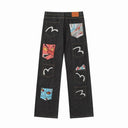 Evisu Multi-Pocket Embroidered Jeans in Navy, front view