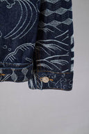 Blouson en jean Evisu avec motif de vague intégral