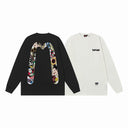 Evisu Festival Mask Long Sleeve Tee Black and White