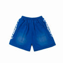 Godspeed Text Logo Shorts — Tan, Black & Blue