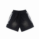 Godspeed Text Logo Shorts — Tan, Black & Blue