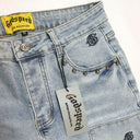 Godspeed Studded Cargo Jeans — Black, Light Wash & Grey