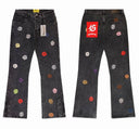 Godspeed Coloured Patches Logo Jeans — Grey, Light Wash Black