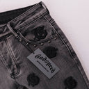 Godspeed Rose Embroidered Denim Shorts - Washed Grey, Blue, Black, product photo 5