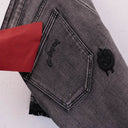 Godspeed Rose Embroidered Denim Shorts - Washed Grey, Blue, Black, product photo 7