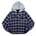 Project G/R Reversible Plaid Hooded Overshirt — Blue Plaid & Yellow Plaid