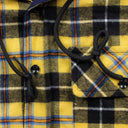 Sobrecamisa con capucha reversible Project G/R de cuadros — Cuadros azules y cuadros amarillos