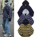 Project G/R Reversible Plaid Hooded Overshirt — Blue Plaid & Yellow Plaid