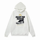 Sudadera con capucha y gráfico de zapatillas Jordan Nike Air "Ready For Takeoff" — Blanco y negro